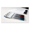 Vision Elite Blx Series Rollerball Pen, Stick, Bold 0.8 Mm, Blue-Infused Black Ink, White/Blue/Clear Barrel