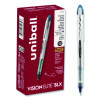 Vision Elite Blx Series Rollerball Pen, Stick, Bold 0.8 Mm, Blue-Infused Black Ink, White/Blue/Clear Barrel