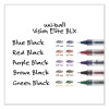 Vision Elite Blx Series Rollerball Pen, Stick, Bold 0.8 Mm, Blue-Infused Black Ink, White/Blue/Clear Barrel