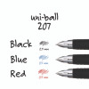 Signo 207 Gel Pen, Retractable, Fine 0.5 Mm, Black Ink, Smoke/Black Barrel, 4/Pack