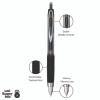 Signo 207 Gel Pen, Retractable, Fine 0.5 Mm, Black Ink, Smoke/Black Barrel, 4/Pack