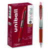 Signo Gel Pen, Retractable, Medium 0.7 Mm, Red Ink, Silver/Red Barrel, Dozen