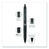 207 Plus+ Gel Pen, Retractable, Medium 0.7 Mm, Black Ink, Black Barrel, 4/Pack