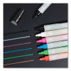 Bullet Tip Low-Odor Liquid Glass Markers With Erasers, Broad Bullet Tip, Assorted Colors, 12/Pack