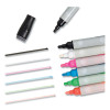 Bullet Tip Low-Odor Liquid Glass Markers With Erasers, Broad Bullet Tip, Assorted Colors, 12/Pack