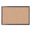 Cork Bulletin Board, 36" x 24" (Actual Size: 35" x 23"), Tan Surface, Black Wood Frame