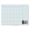 Floating Glass Dry Erase Calendar, Monthly Planning/Scheduling, 48" x 36" (Actual Size: 47" x 35"), White Surface