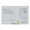 Floating Glass Dry Erase Board, 36" x 24" (Actual Size: 35" x 23"), White Surface