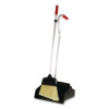 Telescopic Ergo Dust Pan With Broom, 12" Wide, 34" To 44" Pan, 47" To 57" Broom, Metal/Vinyl/Cotton, Black/Silver/Red
