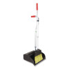Telescopic Ergo Dust Pan With Broom, 12" Wide, 34" To 44" Pan, 47" To 57" Broom, Metal/Vinyl/Cotton, Black/Silver/Red