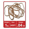 Rubber Bands, Size 54 (Assorted), Assorted Gauges, Beige, 1 Lb Box