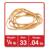 Rubber Bands, Size 33, 0.04" Gauge, Beige, 4 Oz Box, 160/Pack