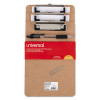 Hardboard Clipboard With Low-Profile Clip, 0.5" Clip Capacity, Holds 5 x 8 Sheets, Brown, 6/Pack