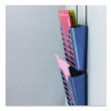 Recycled Plastic Cubicle Triple File Pocket, Cubicle Pins Mount, 13.5 x 4.75 x 28, Charcoal, 3/Pack