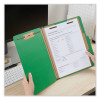 Pressboard Classification Folders, 2/5-Cut Tab, Expands 2", 1 Divider, 4 Fasteners, Letter Size, Emerald Green, 10/Box