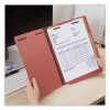 Bright Colored Pressboard Classification Folders, 2" Expansion, 2 Dividers, 6 Fasteners, Letter Size, Ruby Red, 10/Box