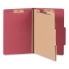 Pressboard Classification Folders, 2/5-Cut Tab, Expands 2", 2 Dividers, 6 Fasteners, Legal Size, Ruby Red, 10/Box