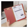 Red Pressboard End Tab Classification Folders, Straight Tab, Expands 2", 2 Dividers, 6 Fasteners, Letter Size, Red, 10/Box
