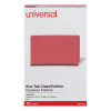 Red Pressboard End Tab Classification Folders, Straight Tab, Expands 2", 2 Dividers, 6 Fasteners, Legal Size, Red, 10/Box