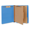 Deluxe Pressboard End Tab Classification Folders, Expands 2", 2 Dividers, 6 Fasteners, Letter Size, Cobalt Blue, 10/Box
