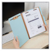 Pressboard Classification Folders, 2/5 Tab: Assorted, Expands 2.5", 2 Dividers, 6 Fasteners, Letter Size, Light Blue, 20/Box