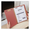 Heavy-Duty Pressboard Classification Folders, 2/5 Tab: Assorted, 2 Dividers, 6 Fasteners, Letter Size, Brick Red, 20/Box
