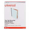 Six-Section Classification Folders, Heavy-Duty Pressboard Cover, 2 Dividers, 6 Fasteners, Letter Size, Light Blue, 20/Box