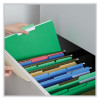 Deluxe Colored Top Tab File Folders, 1/3-Cut Tabs: Assorted, Letter Size, Green/Light Green, 100/Box
