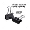 Binder Clips With Storage Tub, (50) Small (0.75"), (10) Medium (1.25"), Black/Silver