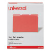 Interior File Folders, 1/3-Cut Tabs: Assorted, Letter Size, 11-Pt Stock, Red, 100/Box