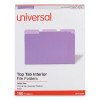 Interior File Folders, 1/3-Cut Tabs: Assorted, Letter Size, 11-Pt Stock, Violet, 100/Box