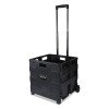 Collapsible Mobile Storage Crate, Plastic, 18.25 x 15 x 18.25 To 39.37, Black