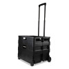 Collapsible Mobile Storage Crate, Plastic, 18.25 x 15 x 18.25 To 39.37, Black