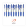 Comfort Grip Ballpoint Pen, Retractable, Medium 1 Mm, Blue Ink, Clear/Blue Barrel, Dozen