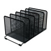 Deluxe Mesh Stacking Sorter, 5 Sections, Letter To Legal Size Files, 14.63" X 8.13" X 7.5", Black
