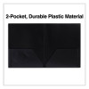Two-Pocket Plastic Folders, Accommodates (100) 11 x 8.5 Sheets, Black, 10/Pack