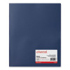 Two-Pocket Plastic Folders, Accommodates (100) 11 x 8.5 Sheets, Navy Blue, 10/Pack