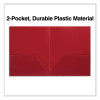 Two-Pocket Plastic Folders, Accommodates (100) 11 x 8.5 Sheets, Red, 10/Pack