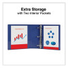 Slant D-Ring View Binder, 3 Rings, 3" Capacity, 11 x 8.5, Navy Blue