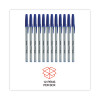Ballpoint Pen, Stick, Fine 0.7 Mm, Blue Ink, Gray/Blue Barrel, Dozen