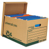 Recycled Heavy-Duty Record Storage Box, Letter/Legal Files, Kraft/Green, 12/Carton