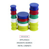 High-Intensity Assorted Magnets, Circles, Assorted Sizes: Small, Medium And Large, Assorted Colors, 30/Pack