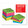 Self-Stick Note Pads, 3" x 3", Assorted Neon Colors, 100 Sheets/Pad, 12 Pads/Pack