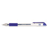 Comfort Grip Gel Pen, Stick, Medium 0.7 Mm, Blue Ink, Clear/Blue Barrel, Dozen
