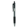 Comfort Grip Gel Pen, Retractable, Medium 0.7 Mm, Black Ink, Clear/Black Barrel, Dozen