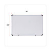 Modern Melamine Dry Erase Board With Aluminum Frame, 36" x 24", White Surface, Satin Aluminum Frame
