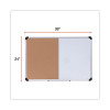 Combination Dry Erase/Bulletin Board, 36" x 24", Tan/White Surface, Black/Satin Aluminum Frame