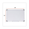 Deluxe Porcelain Magnetic Dry Erase Board, 36" x 24", White Surface, Silver/Black Aluminum Frame