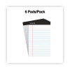 Premium Ruled Writing Pads With Heavy-Duty Back, Narrow Rule, Black Headband, 50 White 5 X 8 Sheets, 6/Pack