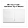 Laminated Two-Pocket Folder, Accommodates (100) 11 x 8.5 Sheets, White, 25/Box